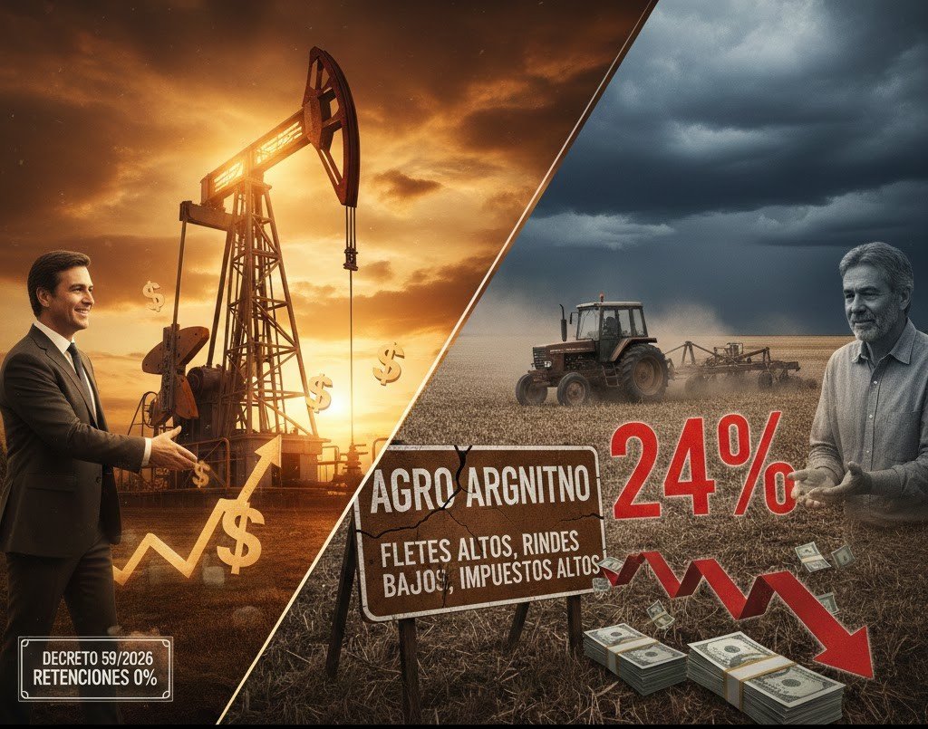 Doble vara: Milei baja retenciones al petróleo pero mantiene el castigo al campo