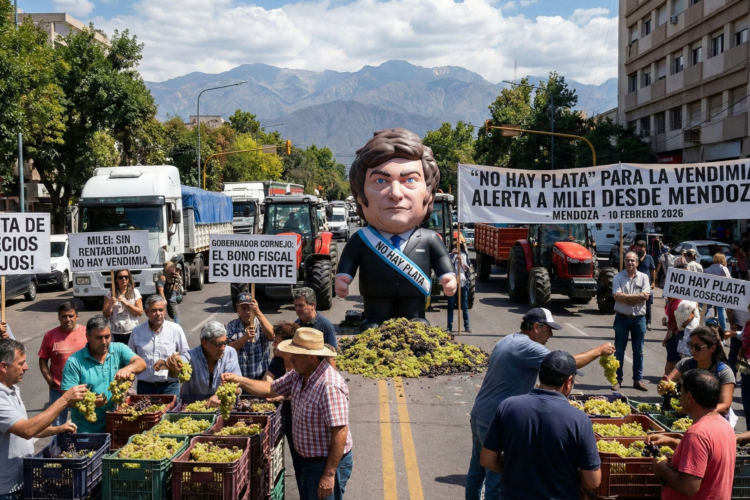 “No hay plata” para la Vendimia: Productores regalan uvas y le envían una dura advertencia a Milei desde Mendoza