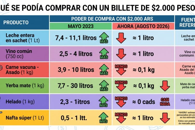 El billete de $2000 que se quedó sin nada: cómo la industria alimenticia y vitivinícola de Mendoza sintió el ajuste en el bolsillo