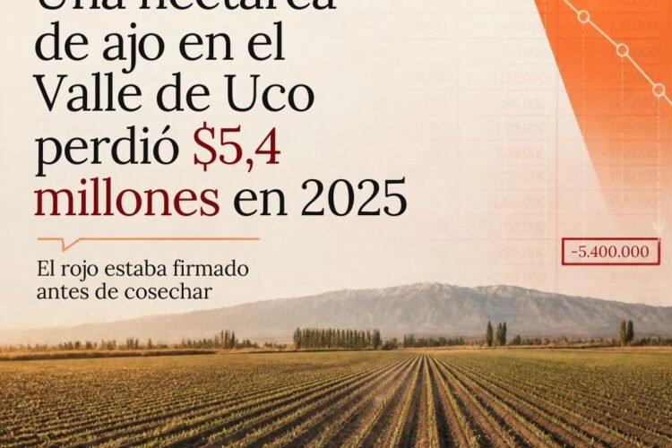 Una hectárea de ajo en el Valle de Uco perdió $5,4 millones en 2025: el rojo estaba firmado antes de cosechar
